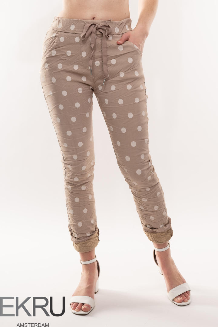 Euro Crafted Spots Travel Pant - Breathable Naturals | Glam & Fame Clothing