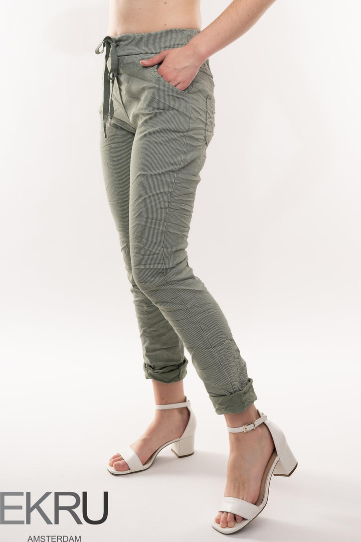 Euro Crinkle Travel Pant Print - Breathable Naturals | Glam & Fame Clothing