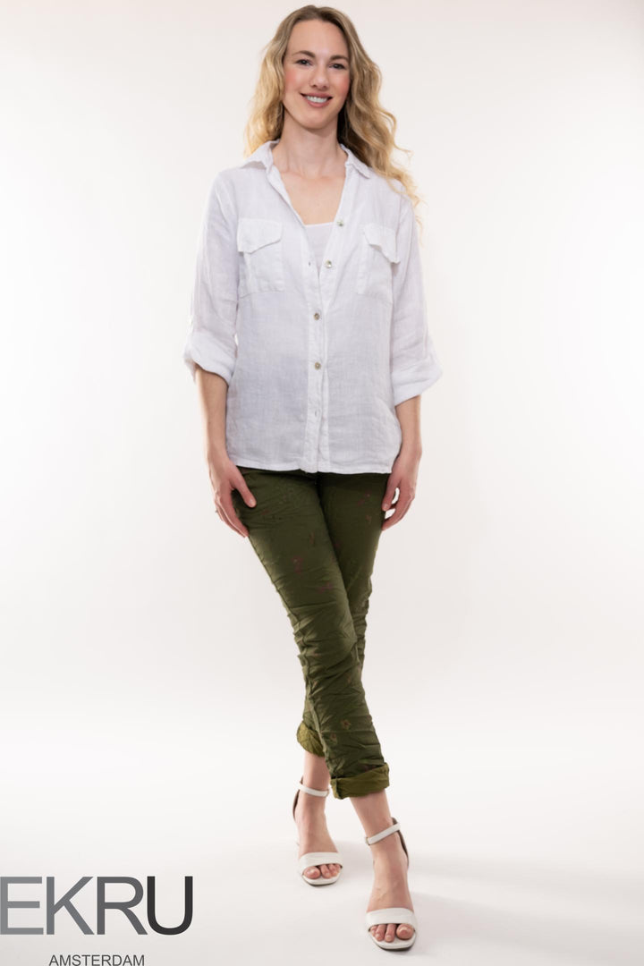 Euro Crafted Floral Travel Pant - Breathable Naturals | Glam & Fame Clothing