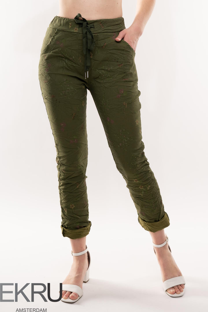 Euro Crafted Floral Travel Pant - Breathable Naturals | Glam & Fame Clothing