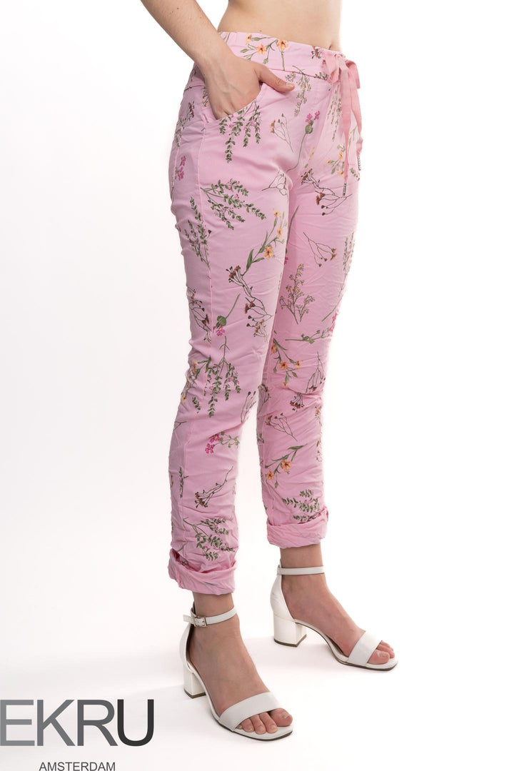 Euro Crafted Floral Travel Pant - Breathable Naturals | Glam & Fame Clothing