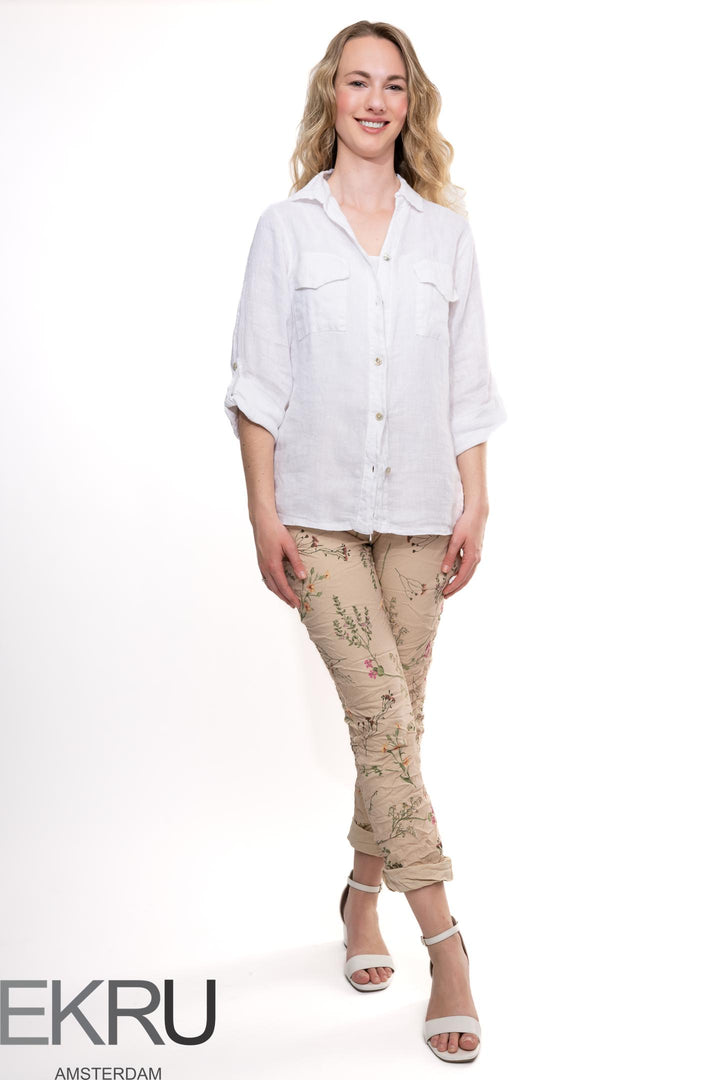 Euro Crafted Floral Travel Pant - Breathable Naturals | Glam & Fame Clothing