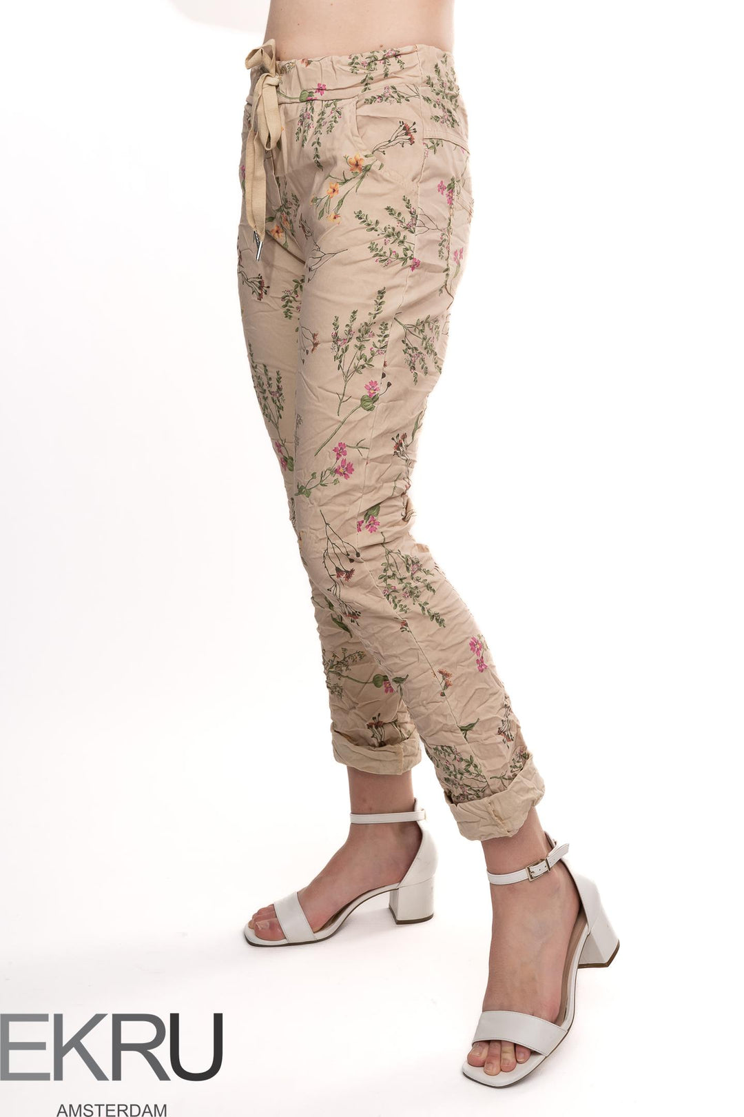 Euro Crafted Floral Travel Pant - Breathable Naturals | Glam & Fame Clothing