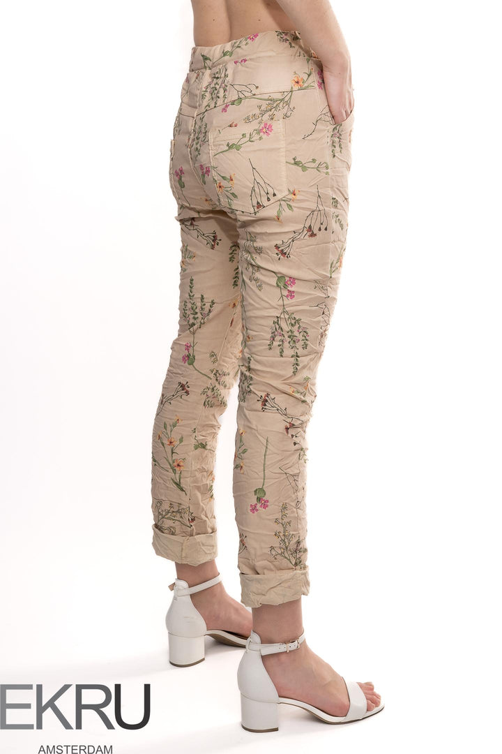Euro Crafted Floral Travel Pant - Breathable Naturals | Glam & Fame Clothing