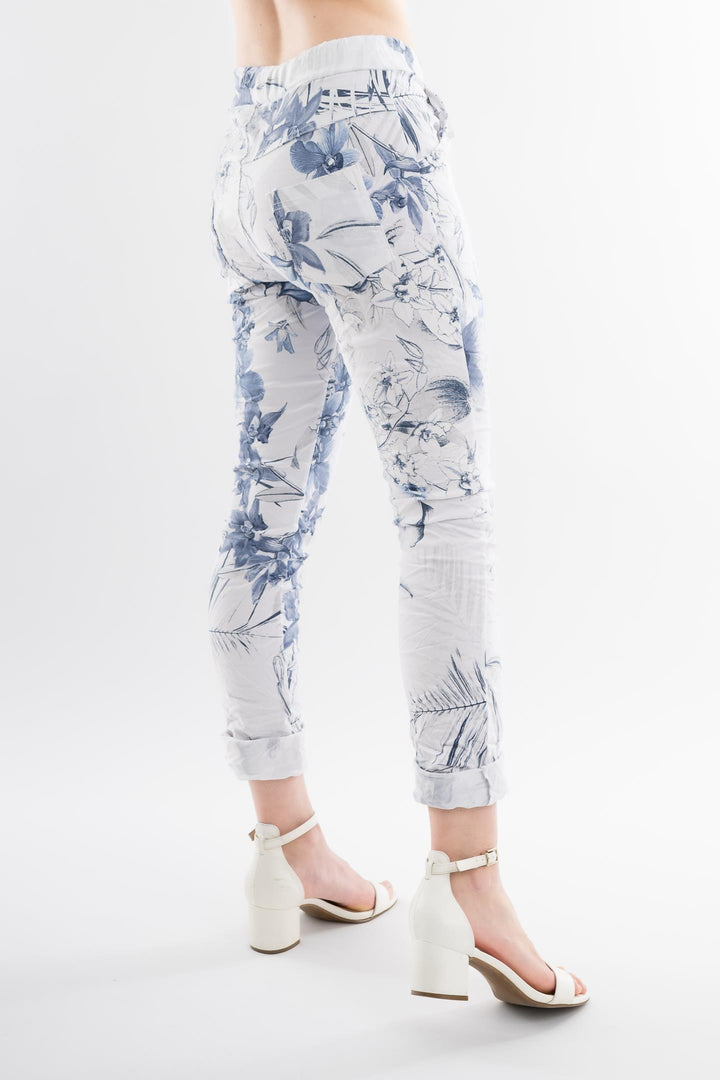 Euro Crafted Pant Textured Accent Print - Breathable Naturals | Glam & Fame Clothing
