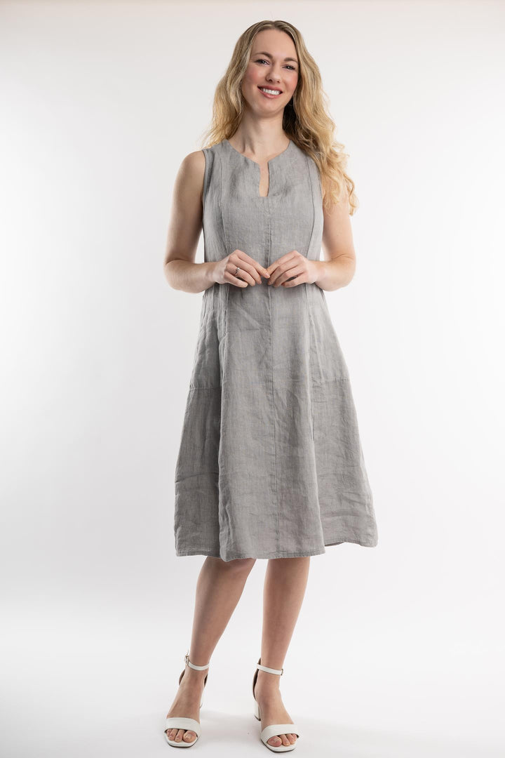 Belgian Linen Fit Flare Dress - Breathable Naturals | Glam & Fame Clothing