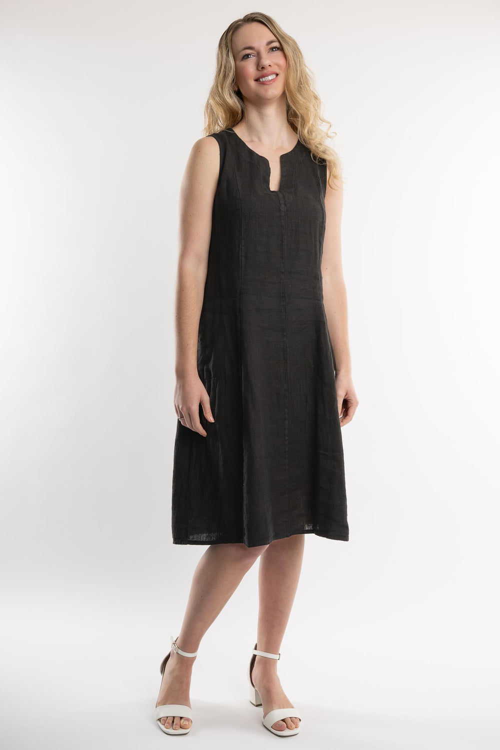 Belgian Linen Fit Flare Dress - Breathable Naturals | Glam & Fame Clothing