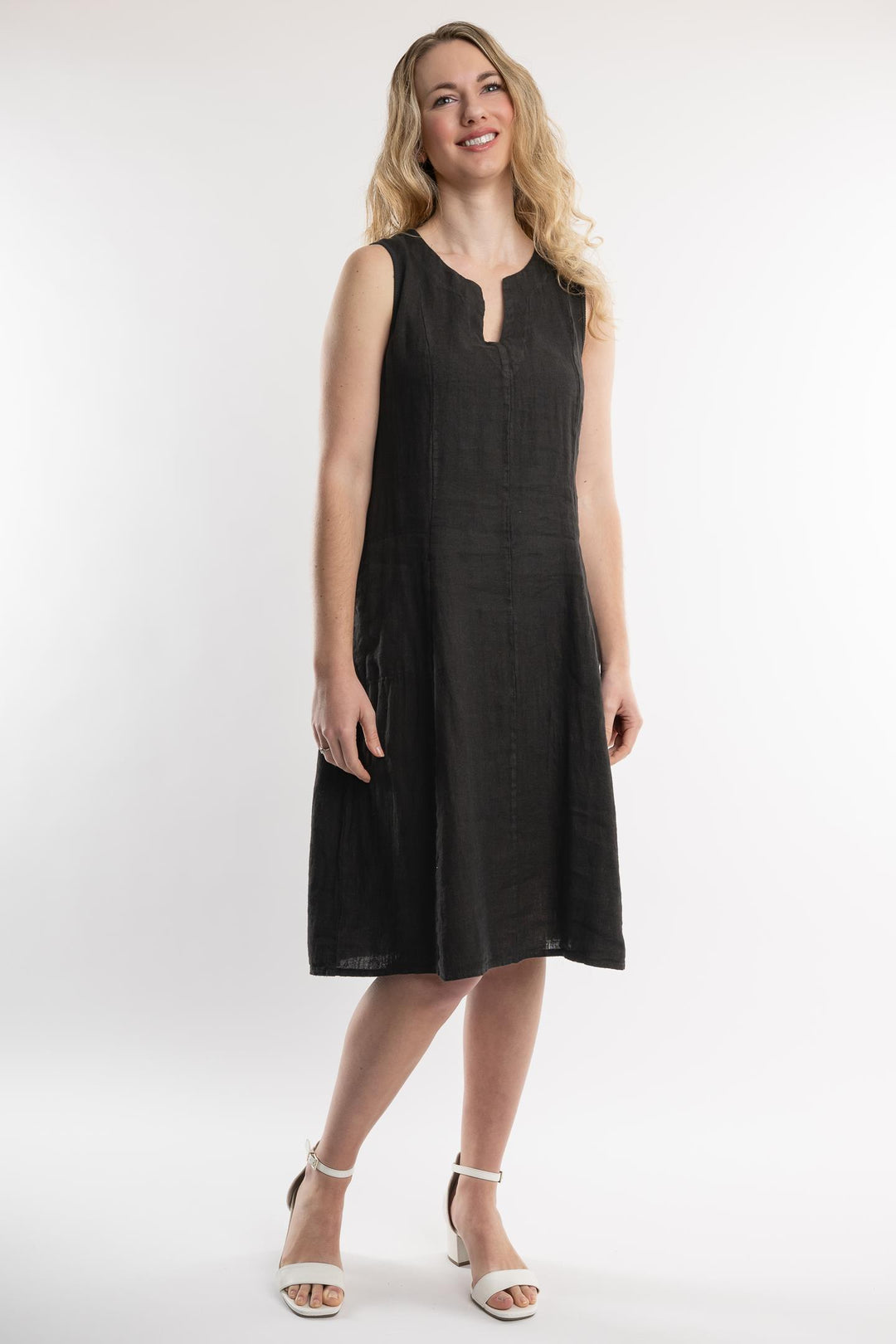Belgian Linen Fit Flare Dress - Breathable Naturals | Glam & Fame Clothing