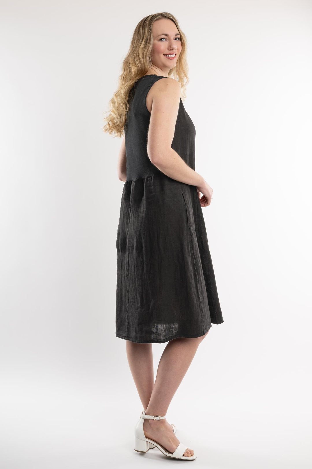 Belgian Linen Fit Flare Dress - Breathable Naturals | Glam & Fame Clothing