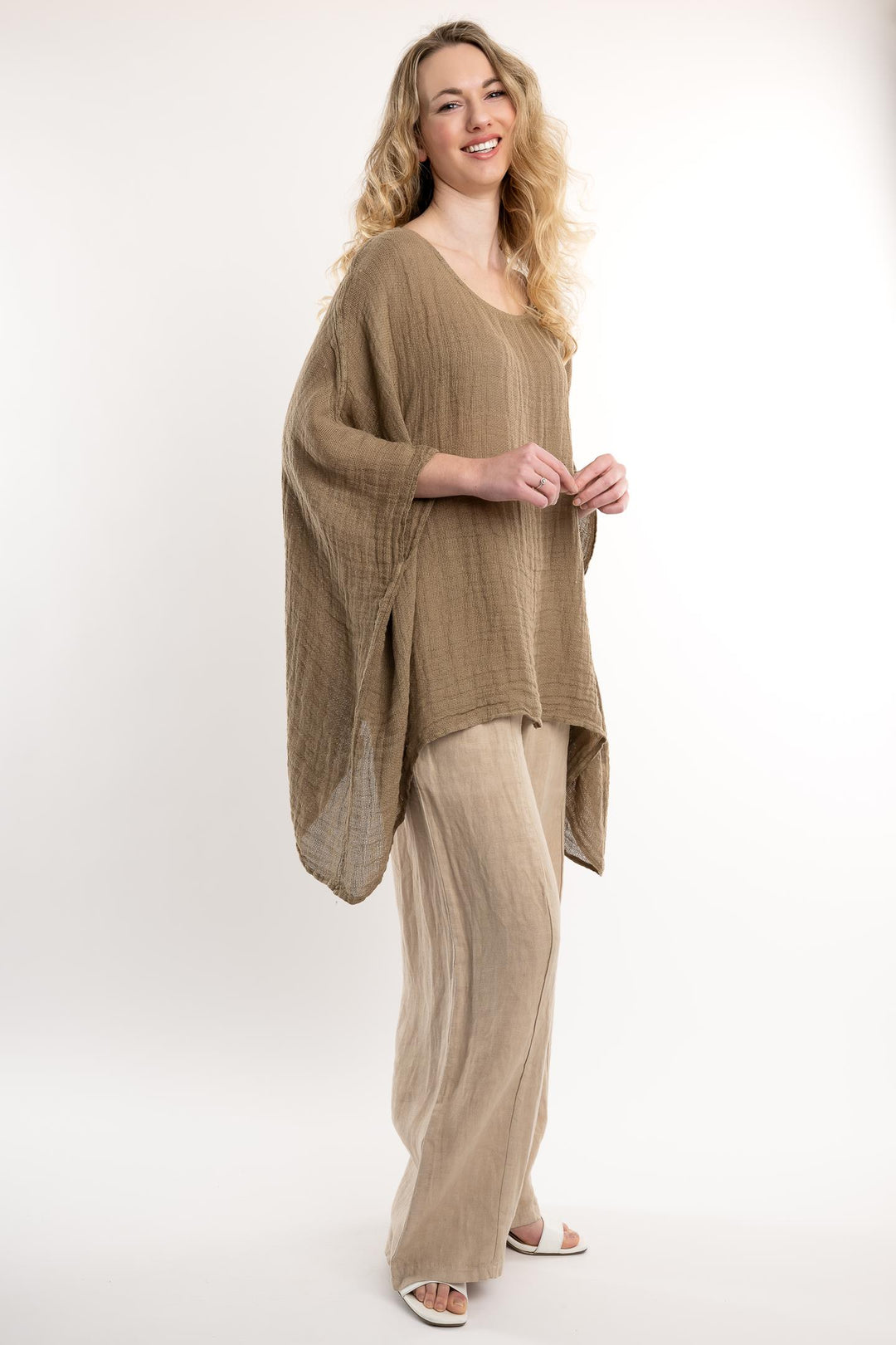 Belgian Linen Layering Cover Up - Breathable Naturals | Glam & Fame Clothing