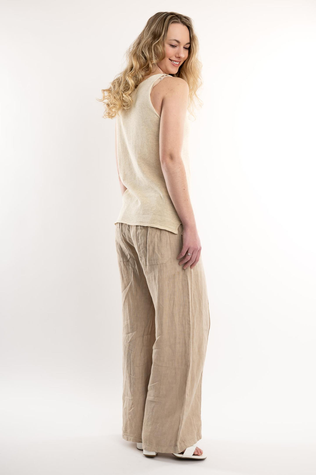 Euro Cotton Knit Sleeveless Top - Breathable Naturals | Glam & Fame Clothing