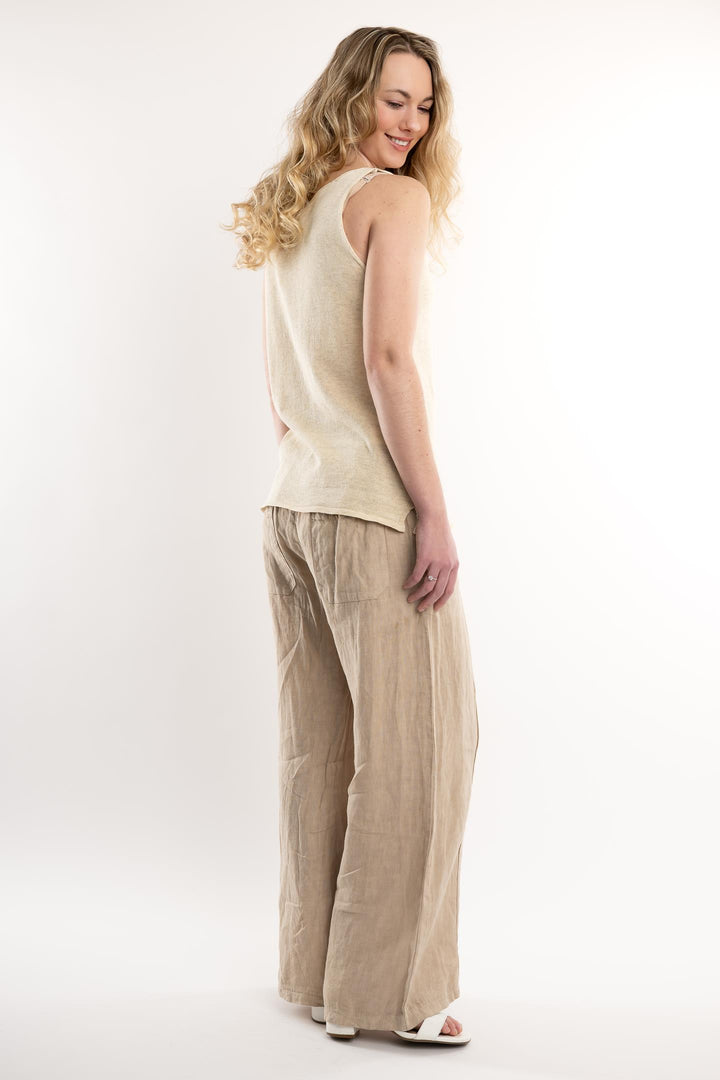 Euro Cotton Knit Sleeveless Top - Breathable Naturals | Glam & Fame Clothing