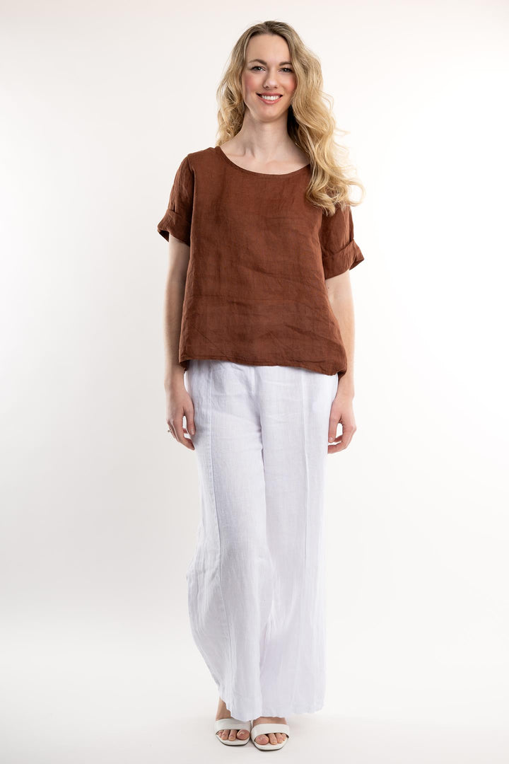 French Linen Blouse - Breathable Naturals | Glam & Fame Clothing