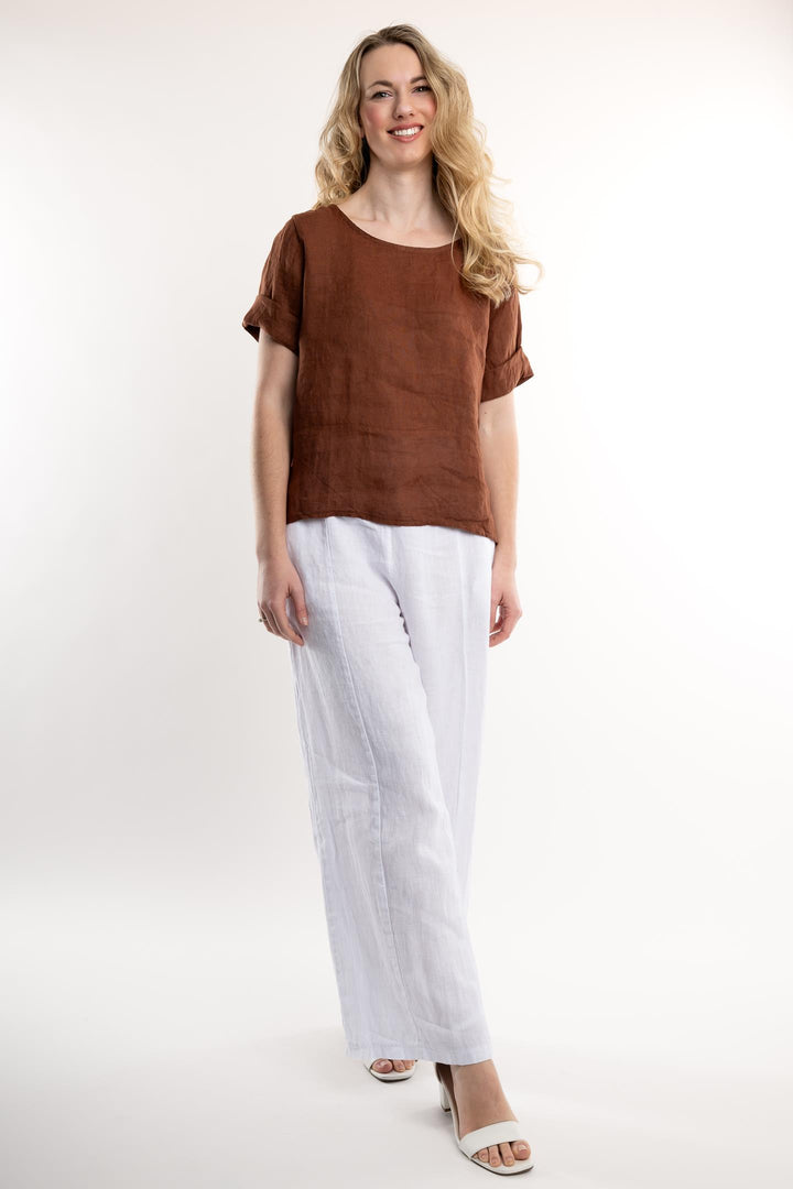 French Linen Blouse - Breathable Naturals | Glam & Fame Clothing