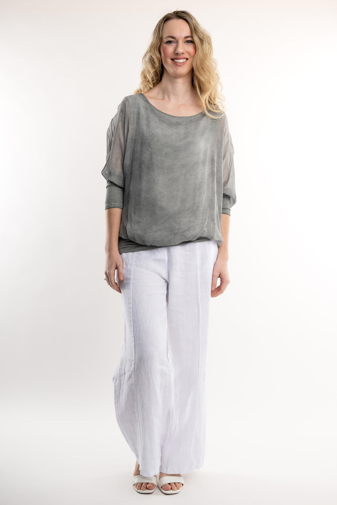 Euro Silk Blouse Lined Vintage Wash - Breathable Naturals | Glam & Fame Clothing