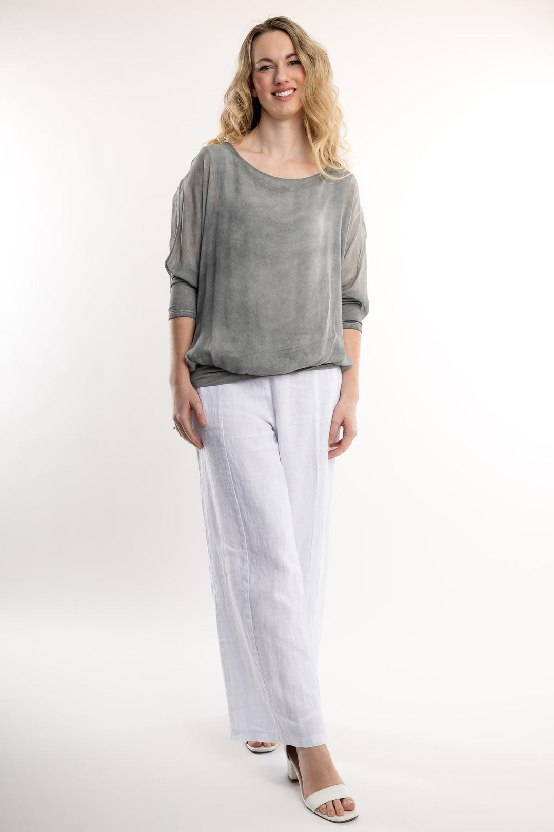 Euro Silk Blouse Lined Vintage Wash - Breathable Naturals | Glam & Fame Clothing