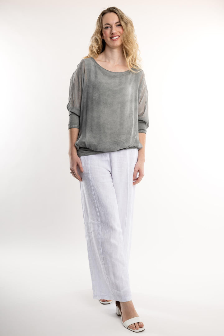 Euro Silk Blouse Lined Vintage Wash - Breathable Naturals | Glam & Fame Clothing