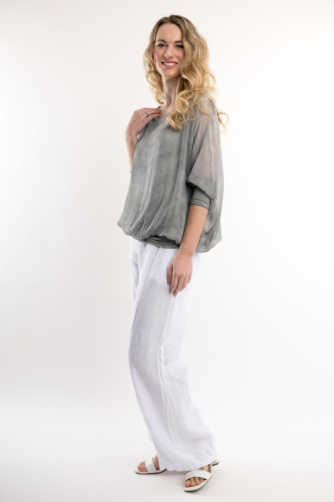 Euro Silk Blouse Lined Vintage Wash - Breathable Naturals | Glam & Fame Clothing
