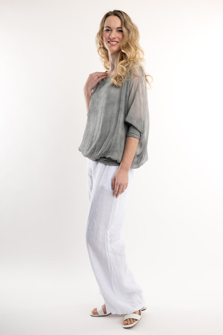 Euro Silk Blouse Lined Vintage Wash - Breathable Naturals | Glam & Fame Clothing