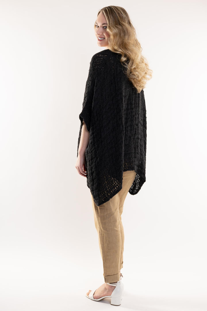 Belgian Linen Crochet Poncho Top - Breathable Naturals | Glam & Fame Clothing