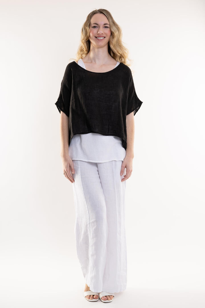 French Linen Cover Up Top - Breathable Naturals | Glam & Fame Clothing