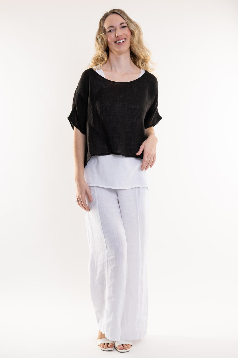 French Linen Cover Up Top - Breathable Naturals | Glam & Fame Clothing