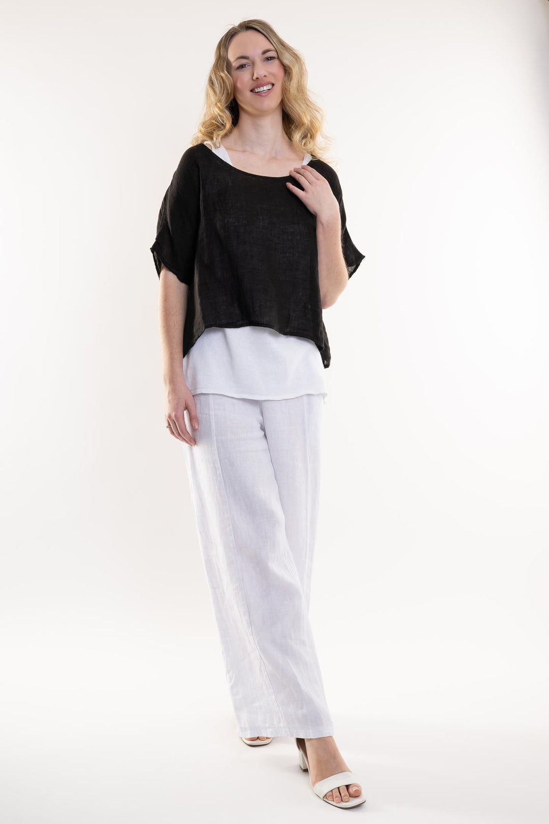 French Linen Cover Up Top - Breathable Naturals | Glam & Fame Clothing