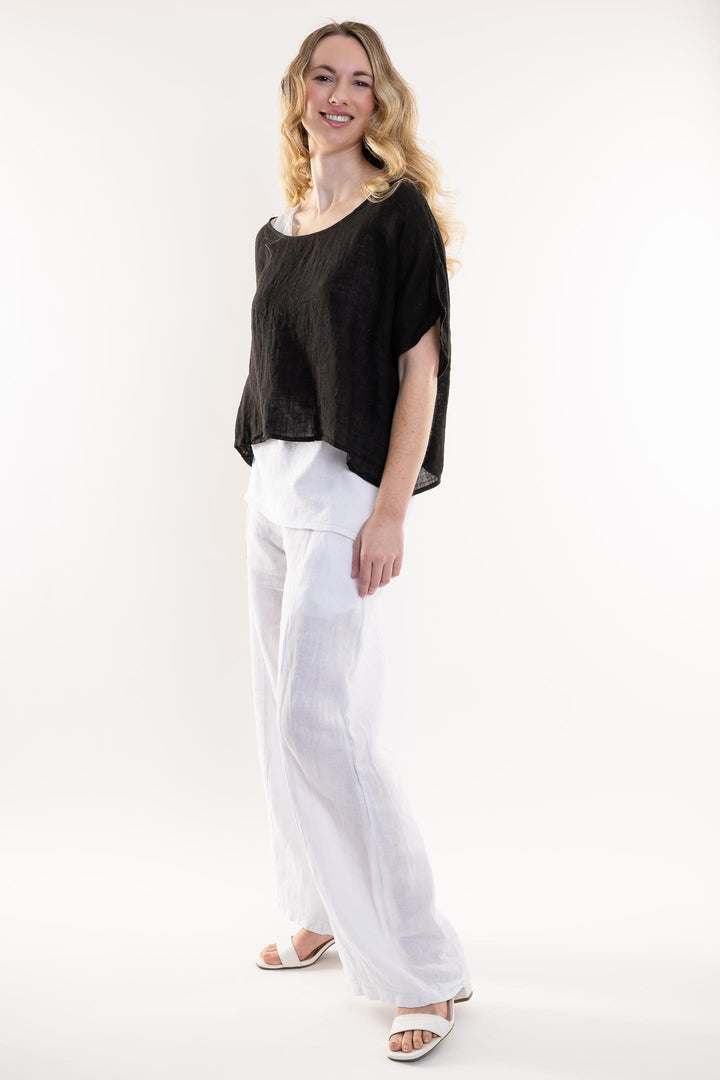 French Linen Cover Up Top - Breathable Naturals | Glam & Fame Clothing