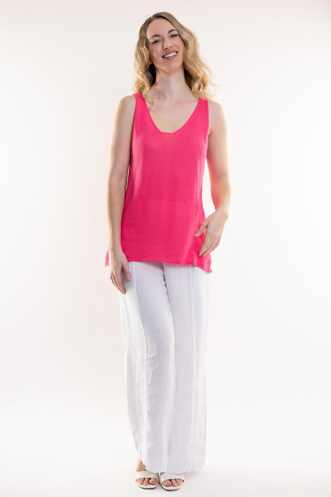 Euro Cotton Knit Sleeveless Top - Breathable Naturals | Glam & Fame Clothing