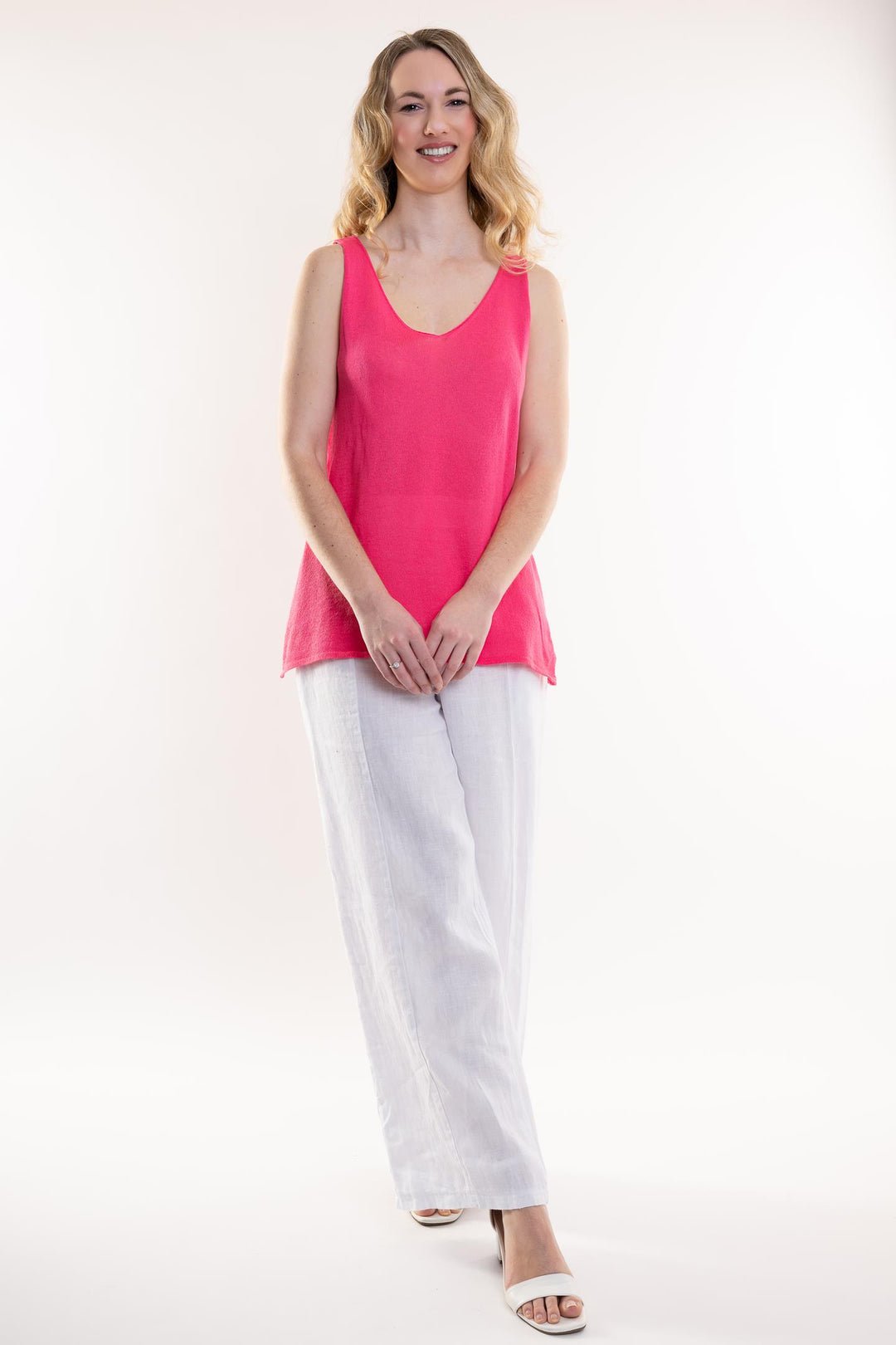 Euro Cotton Knit Sleeveless Top - Breathable Naturals | Glam & Fame Clothing