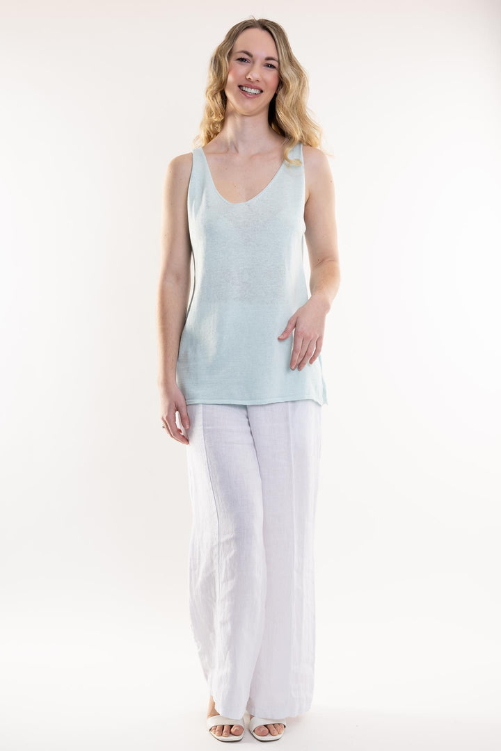 Euro Cotton Knit Sleeveless Top - Breathable Naturals | Glam & Fame Clothing