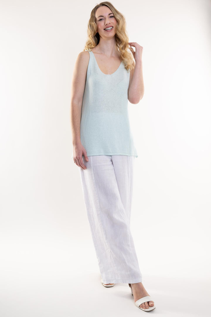 Euro Cotton Knit Sleeveless Top - Breathable Naturals | Glam & Fame Clothing