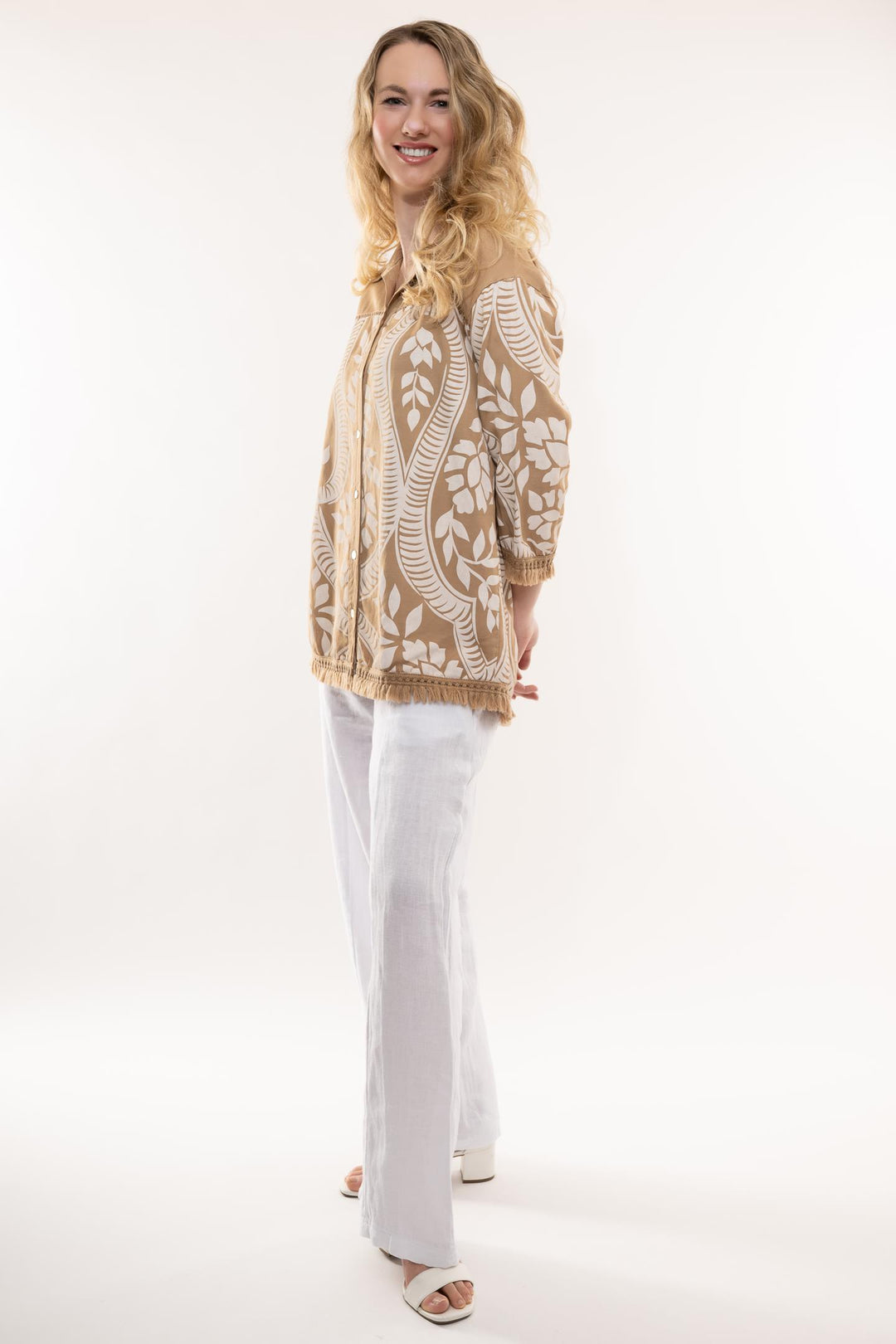 Premium Woven Euro Linen Blend Holiday Shirt - Breathable Naturals | Glam & Fame Clothing