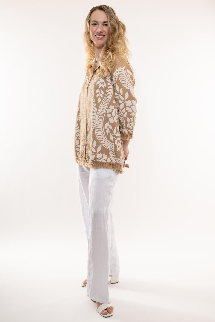 Premium Woven Euro Linen Blend Holiday Shirt - Breathable Naturals | Glam & Fame Clothing