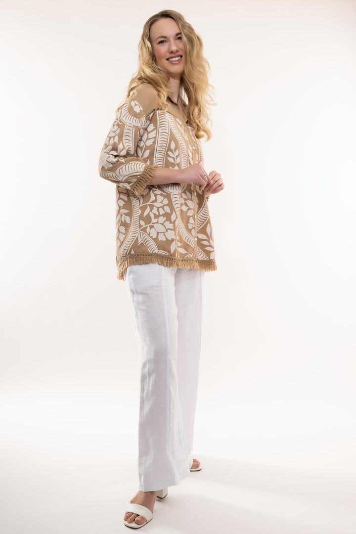 Premium Woven Euro Linen Blend Holiday Shirt - Breathable Naturals | Glam & Fame Clothing