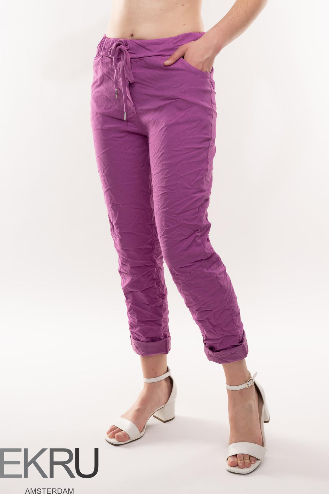 Euro Crinkle Travel Pant - Breathable Naturals | Glam & Fame Clothing