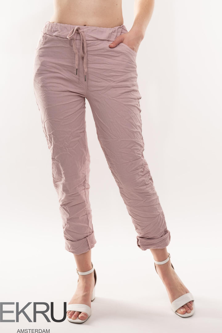 Euro Crinkle Travel Pant - Breathable Naturals | Glam & Fame Clothing