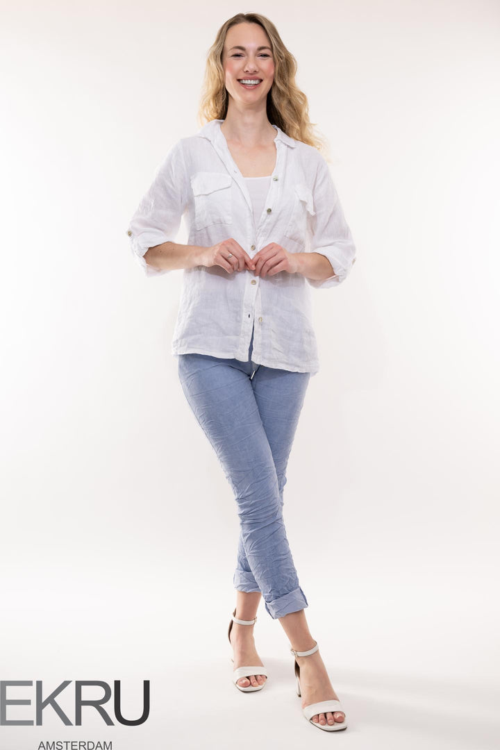 Euro Crafted Pant Vintage Wash Textured - Breathable Naturals | Glam & Fame Clothing