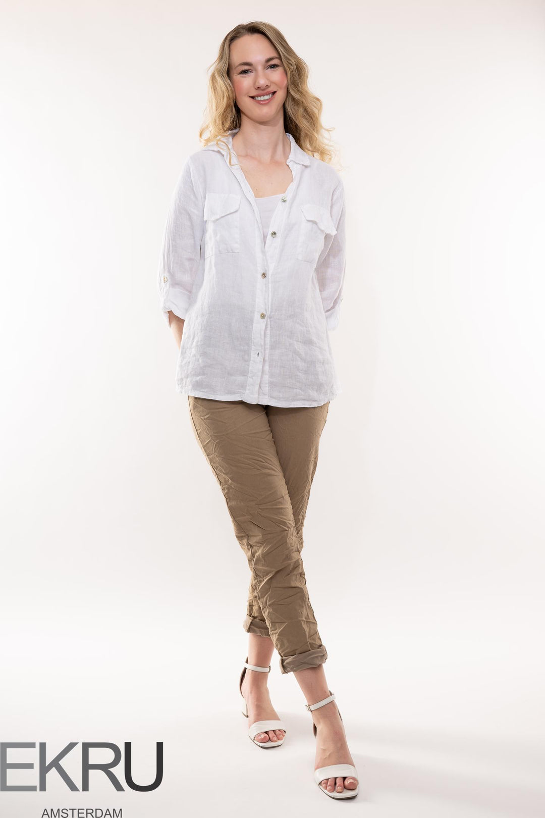 Euro Crinkle Travel Pant - Breathable Naturals | Glam & Fame Clothing