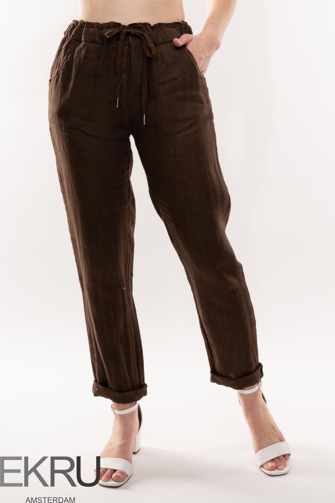 French Linen Pant Slim Leg Premium Woven - Breathable Naturals | Glam & Fame Clothing