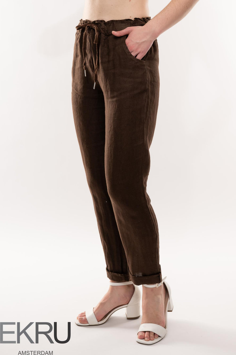 French Linen Pant Slim Leg Premium Woven - Breathable Naturals | Glam & Fame Clothing