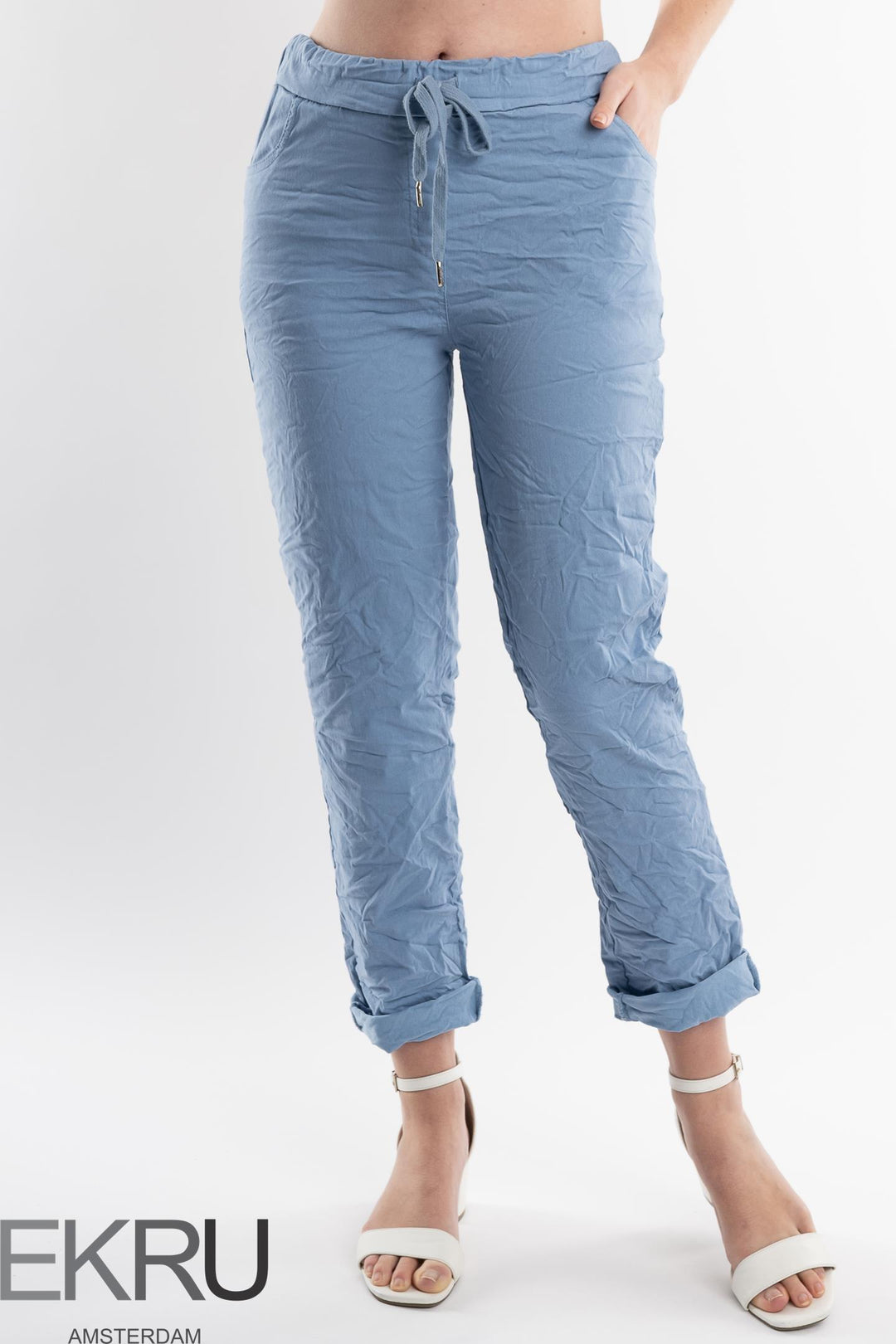 Euro Crinkle Travel Pant - Breathable Naturals | Glam & Fame Clothing