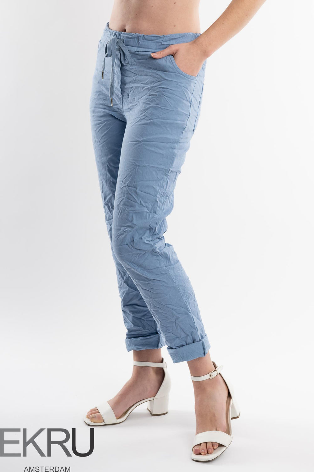 Euro Crinkle Travel Pant - Breathable Naturals | Glam & Fame Clothing