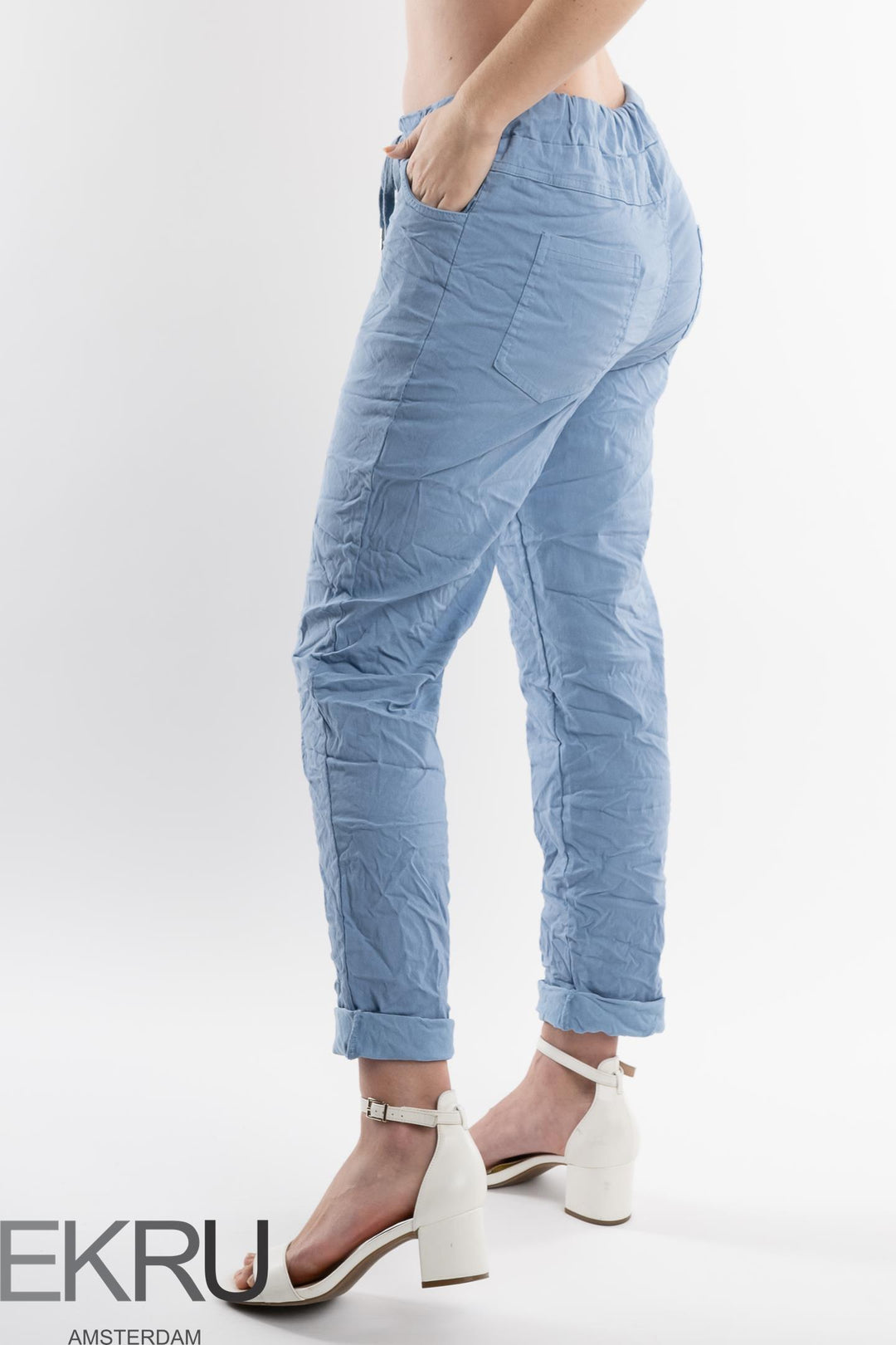 Euro Crinkle Travel Pant - Breathable Naturals | Glam & Fame Clothing