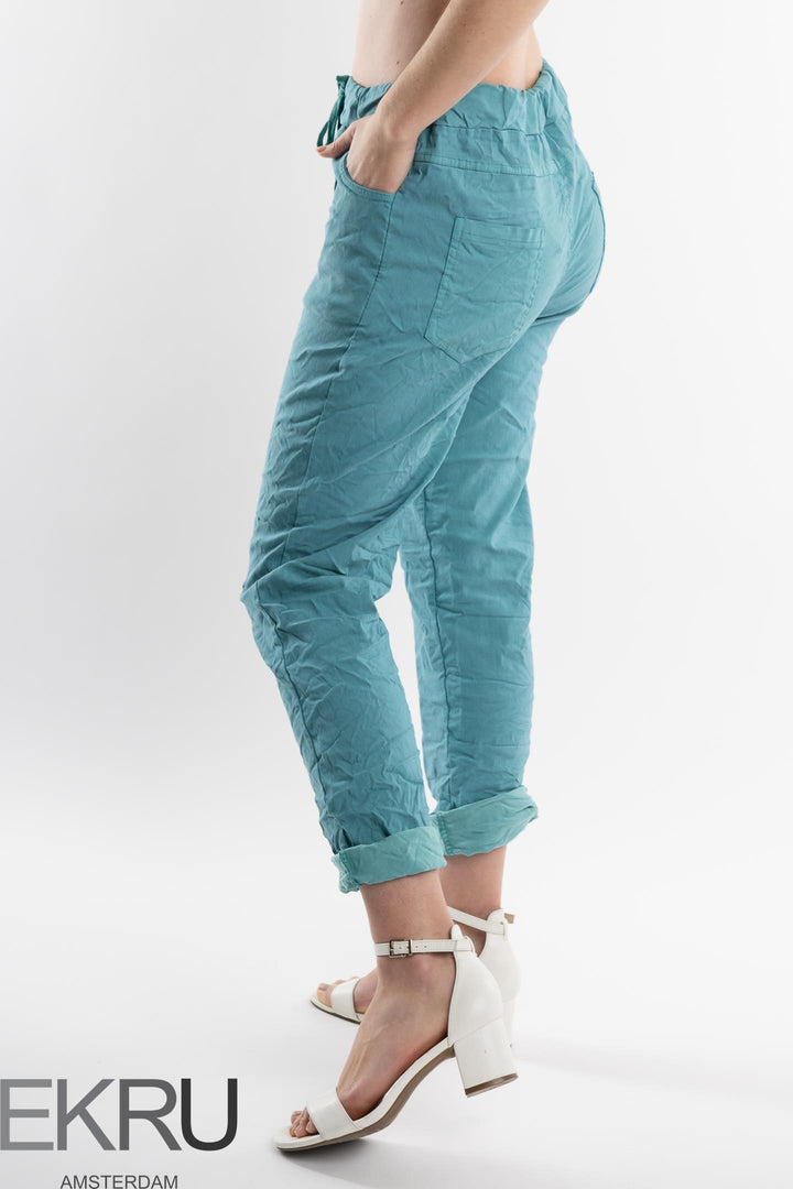 Euro Crinkle Travel Pant - Breathable Naturals | Glam & Fame Clothing