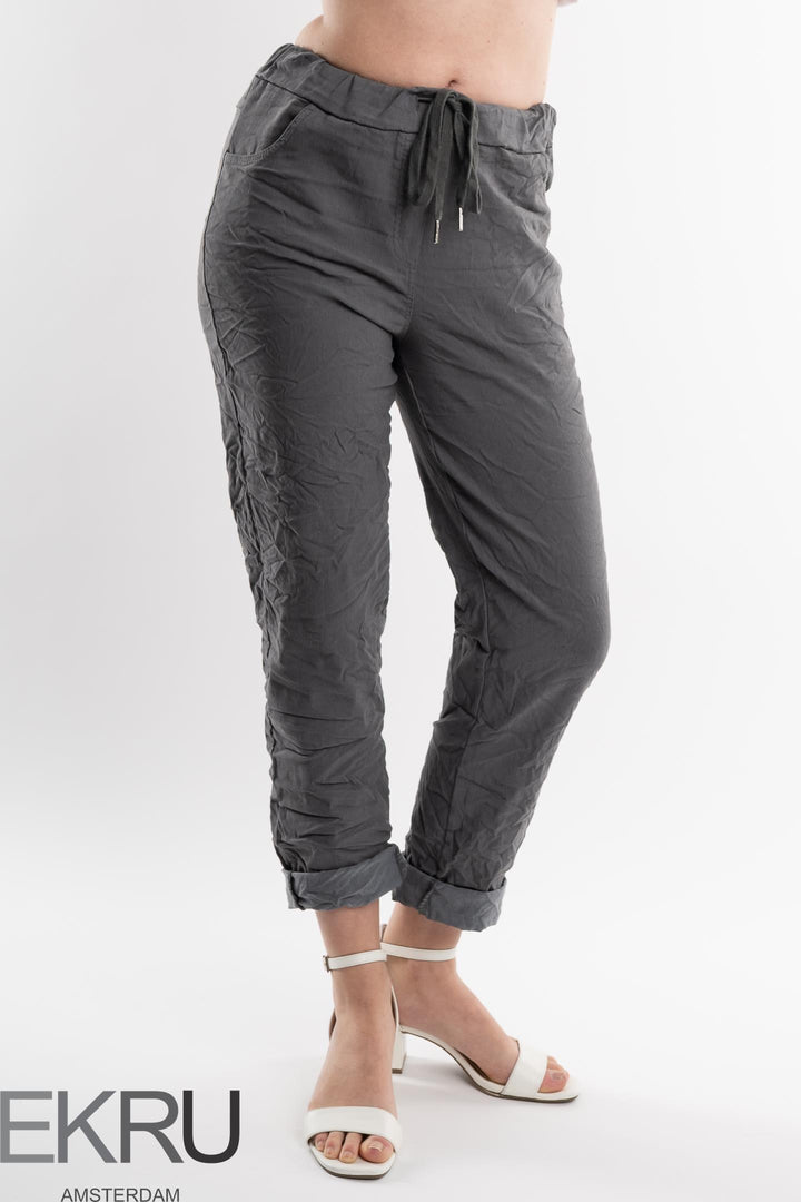 Euro Crinkle Travel Pant - Breathable Naturals | Glam & Fame Clothing