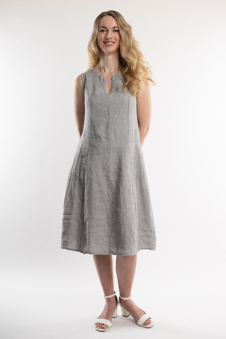 Belgian Linen Fit Flare Dress - Breathable Naturals | Glam & Fame Clothing