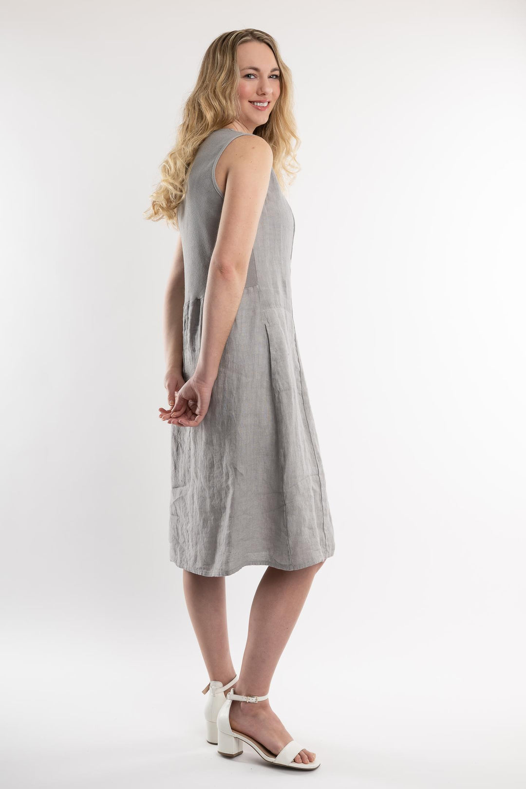 Belgian Linen Fit Flare Dress - Breathable Naturals | Glam & Fame Clothing