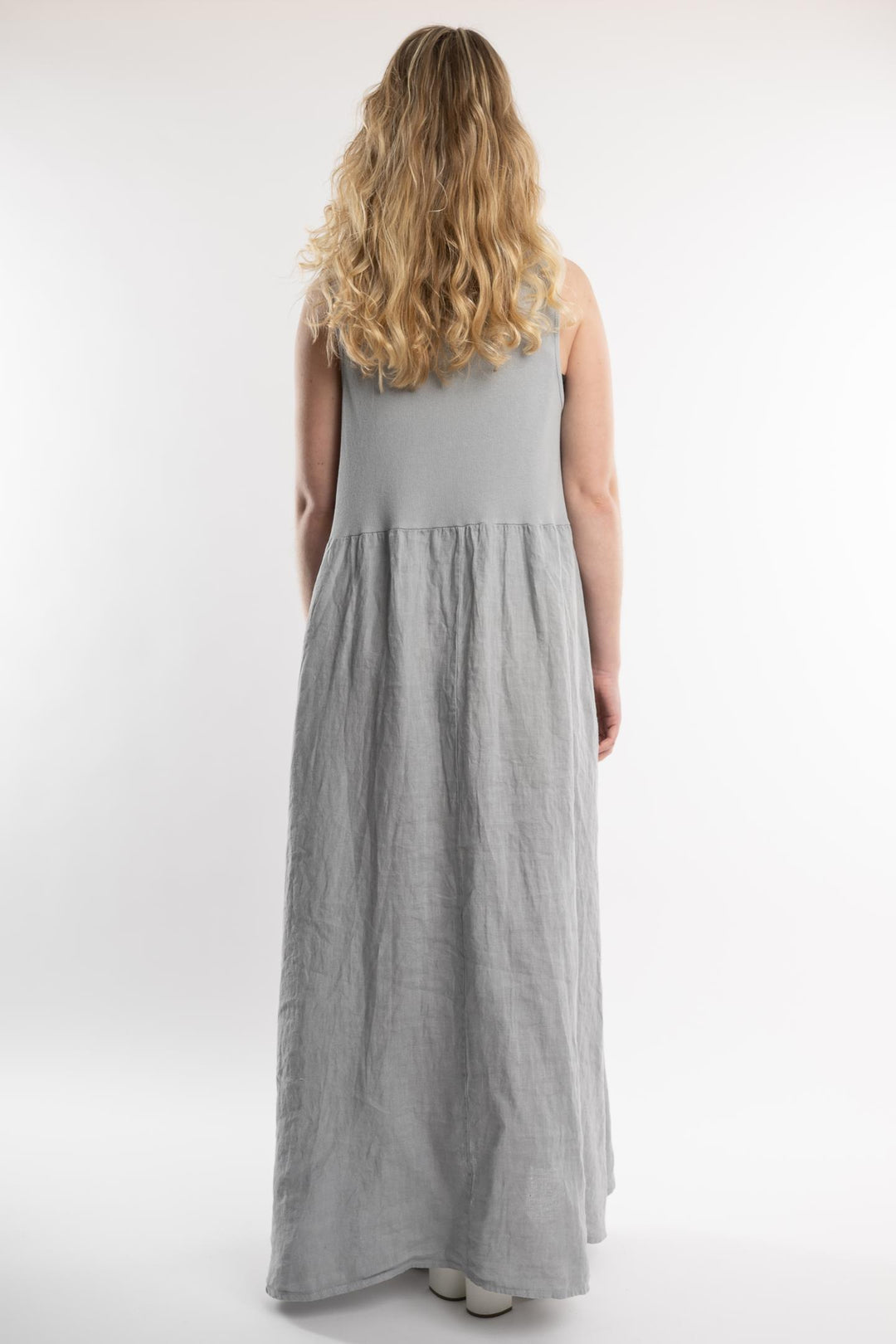 Belgian Linen Maxi Dress Square Neck - Breathable Naturals | Glam & Fame Clothing