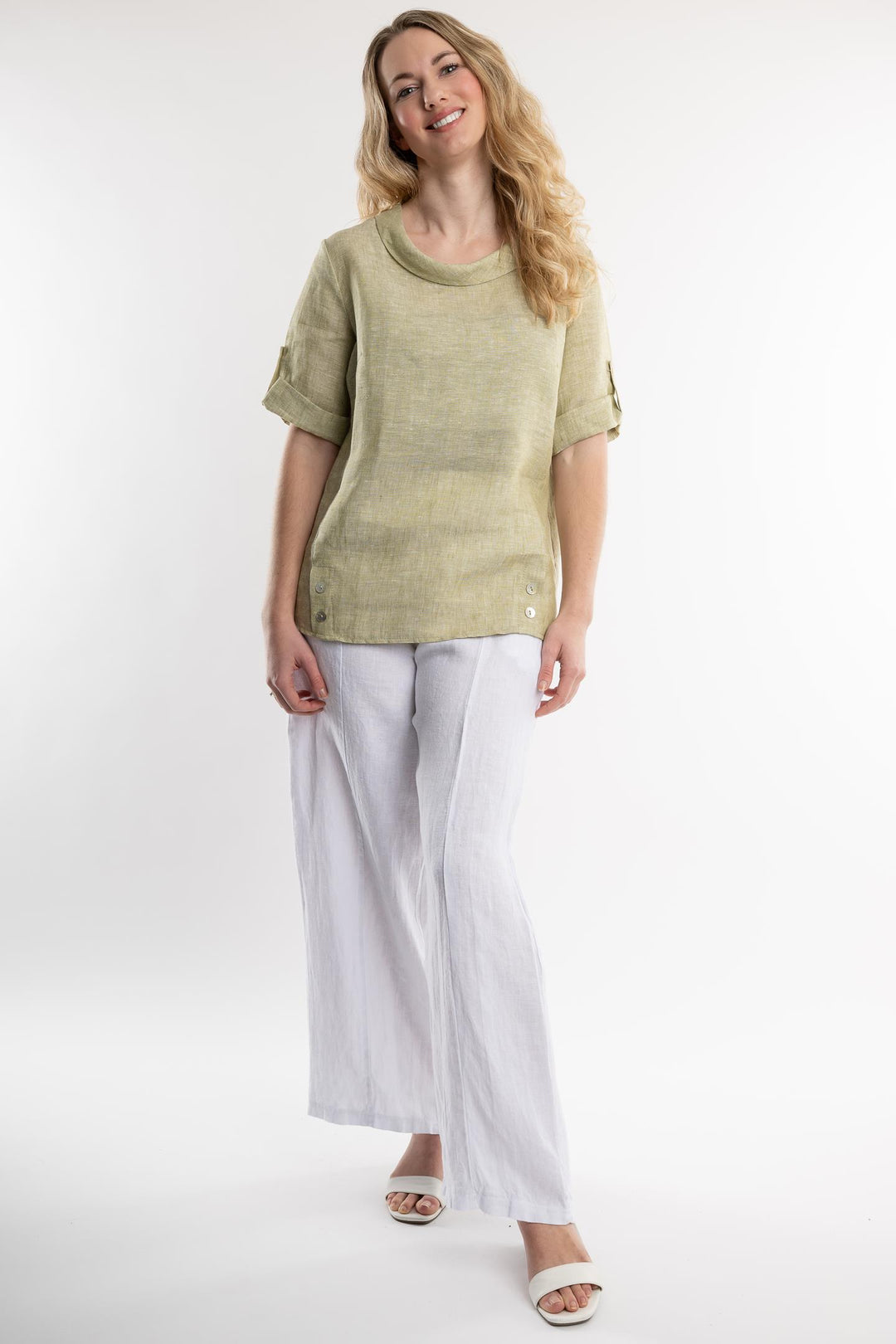Belgian Linen Blouse Sailor Collar - Breathable Naturals | Glam & Fame Clothing